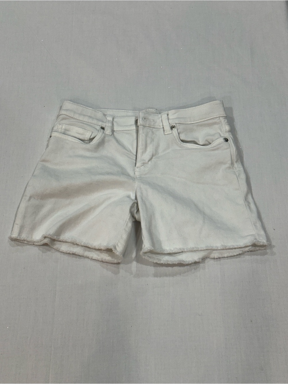 J.Crew Crewcuts Girls White Denim Cutoff Shorts Raw Hem Size 10